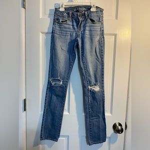 American Eagle skinny ripped jeans.